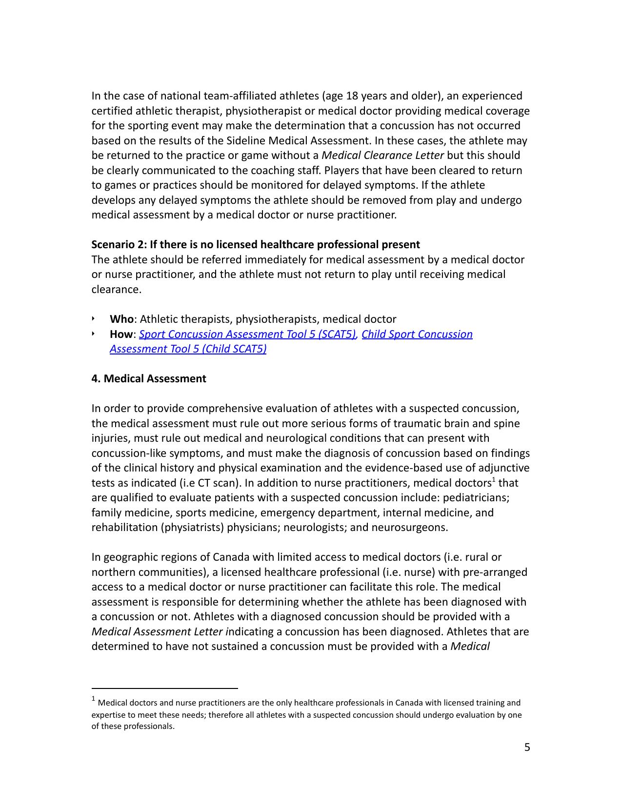 Football Ontario Concussion Protocol Policy page 5
