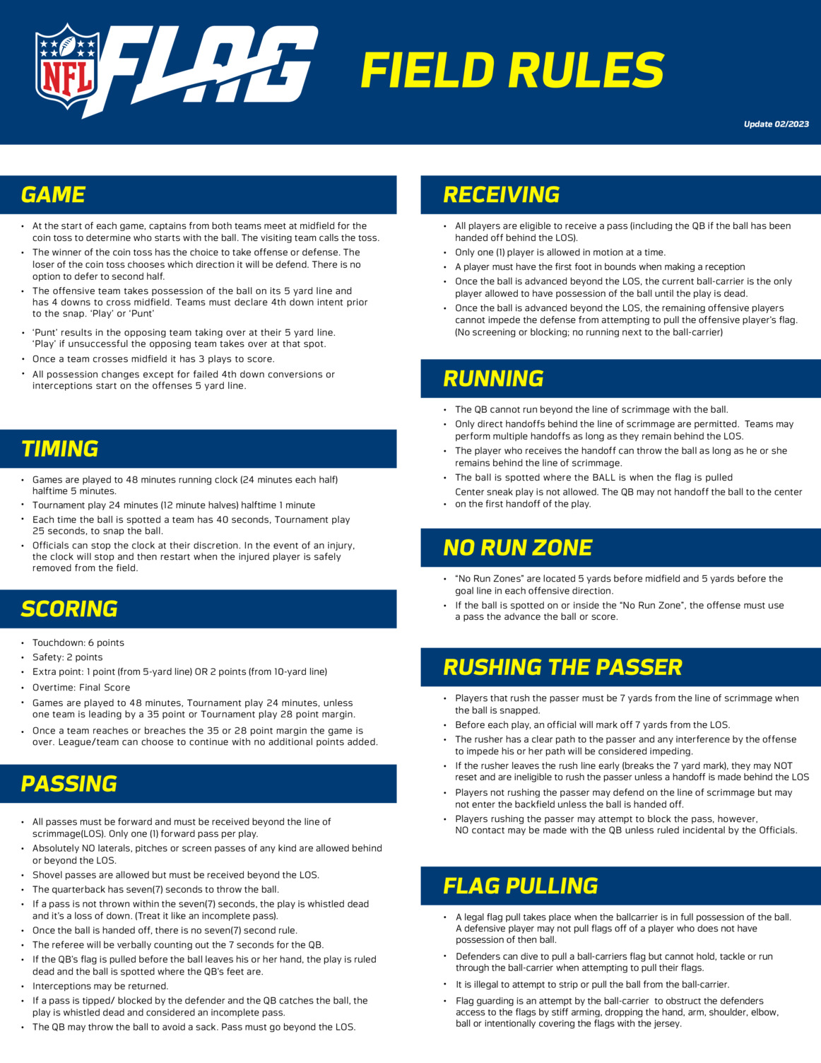 NFL FLAG Football Quick Field Rules page 2
